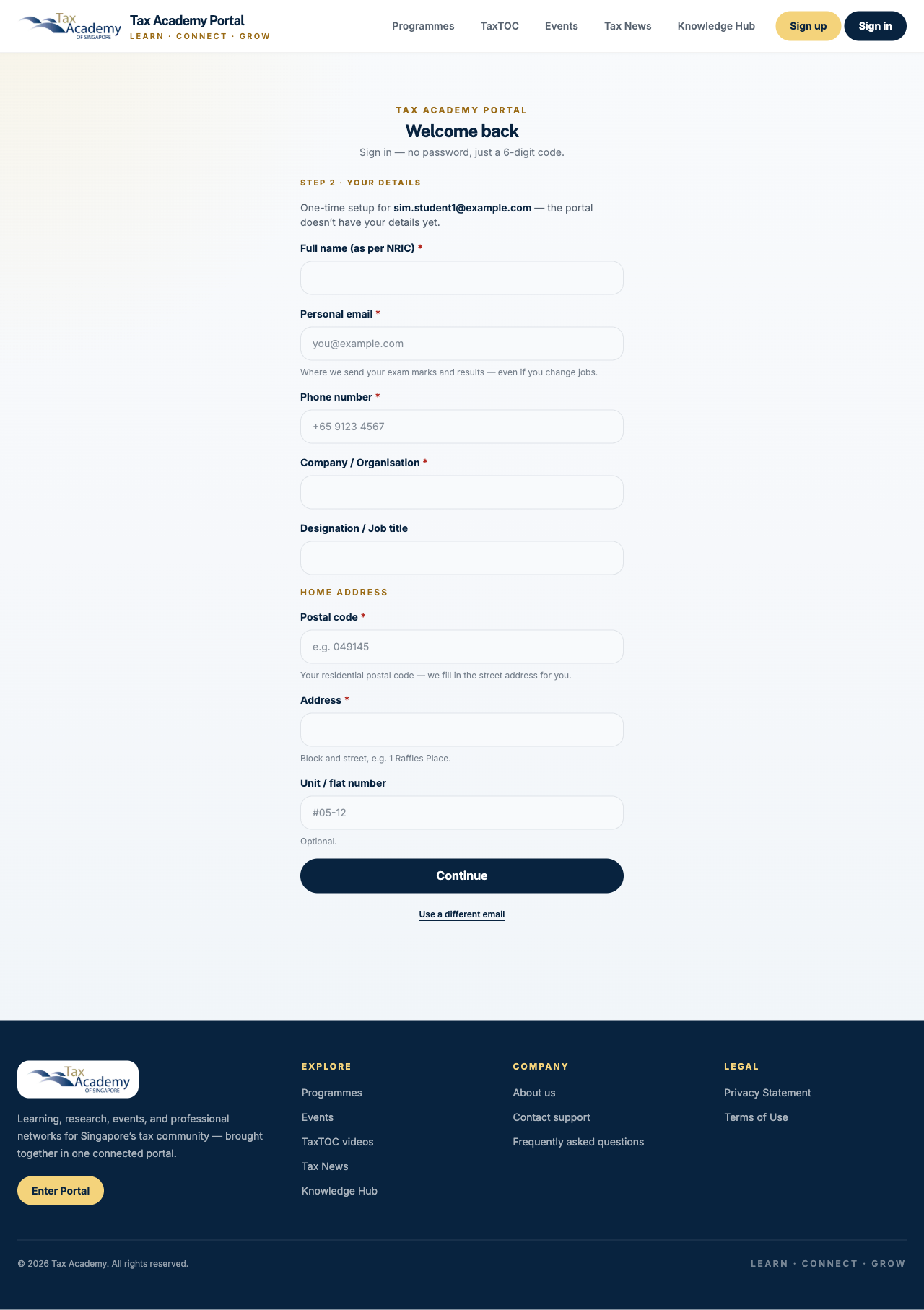 Screenshot: If we ask: fill in your details